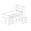 Spacesaver mid height bed - Add Rear shelf unit